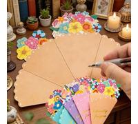 Shein Set de 16 tarjetas de felicitación con ramos de flores de temporada, adecuadas para el Día de la Madre, bodas, aniversarios, cumpleaños, Día del Maest