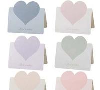 Shein Set de 18 piezas de tarjetas plegables con forma de corazón únicas, versátiles tarjetas de regalo para ocasiones festivas, tarjetas en blanco con form