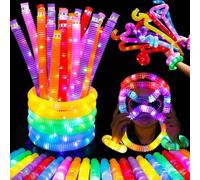 Shein Set de 2/6/12 unidades de tubos LED luminosos, artículos de fiesta, accesorios fosforescentes para festivales, collares y pulseras luminosas con conec