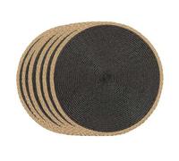 Shein Set de 2/6 Manteles individuales circulares tejidos de 14 pulgadas, lavables y resistentes al calor para mesa de comedor, antideslizante para uso en i