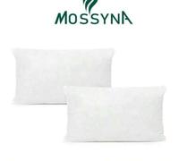 Shein Set de 2 almohadas de 30x50 cm rellenas de fibra de silicona - Funda de tela de algodón al 100% - Cojines suaves, transpirables y de soporte - Relleno
