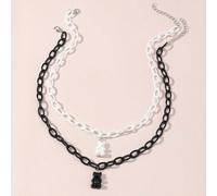 Shein Set de 2 collares decorativos diarios con colgante de oso para niñas