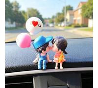 Shein Set de 2 figuritas decorativas lindas de pareja con globos de adorno para la decoración del tablero de instrumentos del carro, mejor regalo