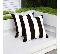 Shein Set de 2 Fundas de almohada negras para exteriores/interiores para decorar cojines de sofá y jardín