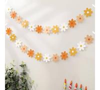 Shein Set de 2 guirnaldas de flores de margarita degradadas para decoración de fiesta, Navidad
