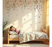 Shein Set de 2 pegatinas de pared con hojas y enredaderas de estilo acuarela - Adhesivos de PVC autoadhesivos - Adecuados para la decoración de la habitació