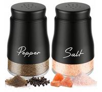 Shein Set De 2 Saleros Y Pimenteros, Dispensador De Sal Y Pimienta De Acero Inoxidable De 5 Onzas Bivvclaz Con Base De Vidrio, Saleros Y Pimenteros Lindos P