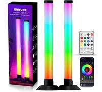 Shein Set de 2 tiras de luz LED RGBIC inteligentes, sincronización con música, luz de fondo para TV, control remoto y aplicación, adecuado para TV, juegos,