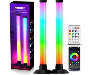 Shein Set de 2 tiras de luz LED RGBIC inteligentes, sincronización con música, luz de fondo para TV, control remoto y aplicación, adecuado para TV, juegos,