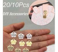 Shein Set de 20/10 piezas Etiquetas de metal hechas a mano DIY para bolsos, ropa, sombreros, accesorios de costura, etiquetas de ropa, accesorios retro de a