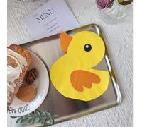 Shein Set de 20 servilletas de papel desechables con forma de pato amarillo, servilletas decorativas divertidas para fiesta y cumpleaños, manteles individua