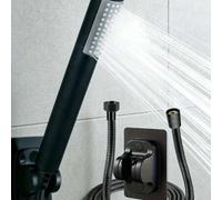 Shein Set de 3 cabezales de ducha de mano de alta presión, cabezal de ducha de estilo moderno de alto flujo, cabezal de ducha redondo montado en la pared de