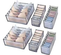 Shein Set de 3 cajas de almacenamiento plegables y divisibles, organizador de ropa interior para sostenes, pantis, calcetines, de colores aleatorios (blanco