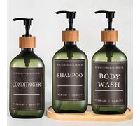 Shein Set de 3 dispensadores de baño: Botella dispensadora de champú y jabón, Botella dispensadora de acondicionador y gel de ducha, Botella con bomba de lo