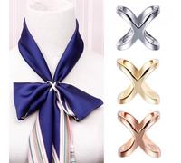 Shein Set de 3 hebillas para bufanda, clips para camiseta, de aleación redonda para decoración de ropa de mujer, clips y anillos de metal para bufandas de m
