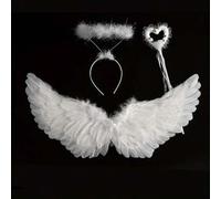Shein Set de 3 piezas de alas de ángel, varita de hada y diadema de juguete, regalo para Navidad/Halloween/Acción de Gracias/Cumpleaños [Color aleatorio] (P