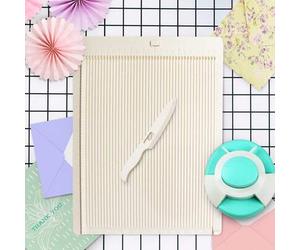 Shein Set de 3 piezas Mini Tablero de Perforación de Sobre de Puntuación, Fabricante de Sobres y Cajas para Manualidades de Papel, con Herramienta de Plegad
