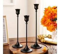 Shein Set de 3 portavelas de hierro tapa,soporte decorativo de velas - Candelabro para boda, comedor, fiesta - Latón Vintage, Decoración de chimenea Candela