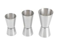 Shein Set de 3 tazas de medición de acero inoxidable 304, taza de medición de cóctel profesional de doble cabezal, taza de medición de bebidas para bartende