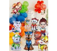 Shein Set de 4/7 globos de papel de aluminio con personajes de Paw Patrol, Chase Rubble Skye Everest Rocky Zuma Ryder, decoraciones para fiesta de cumpleaño