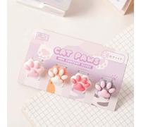 Shein Set de 4 clips sujetapapeles con diseño de pata de gato para el regreso a la escuela