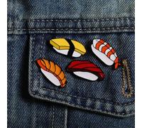 Shein Set de 4 piezas Broche de esmalte de sushi Personalizado Decorativo Broches Ornamentos Insignias de solapa Bolso Joyería Regalos Nuevo estilo 2025 Acc