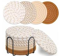 Shein Set de 4 posavasos color caqui, lindos y absorbentes para bebidas, posavasos para mesa de café, posavasos para escritorio, artículos esenciales para e