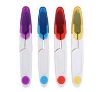 Shein Set de 4 tijeras de costura con funda (tijeras personales/tijeras de sastre) - Rojo, Amarillo, Azul, Morado