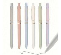 Shein Set de 5 bolígrafos de punta fina de 0,5 mm con tinta negra, agarre suave, diseño elegante y sencillo, adecuados para diario, oficina, estudio, herram
