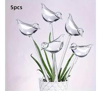Shein Set de 5 estacas de riego por goteo con forma de pájaro, herramienta de riego de plástico para jardín interior y exterior, plantas en macetas y maceta