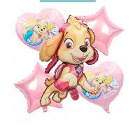 Shein Set de 5 globos de aluminio con temática de Paw Patrol (personajes Skye/Chase) para decoración de fiesta de cumpleaños y eventos