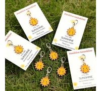 Shein Set de 5 piezas/10 piezas de llaveros mini con mensajes positivos de "Gracias por el sol" para mujeres y hombres, regalos de despedida, jubilación y a