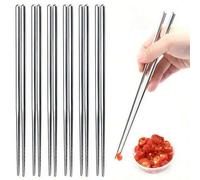 Shein Set de 5 piezas de Palillos reutilizables de acero inoxidable - Estilo coreano y japonés para sushi, aperitivos y talla grande - Juego de utensilios d