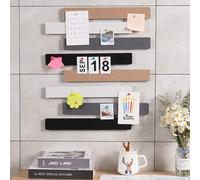 Shein Set de 5 tiras de tablero con chinchetas, tiras autoadhesivas para tablero de anuncios para pared, pastas de tablero de corcho, tablero de visión, de