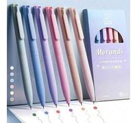 Shein Set de 6 bolígrafos de gel de colores variados, accesorios de oficina, bolígrafos de tinta negra, lápices de colores, artículos de vuelta al colegio