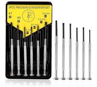 Shein Set de 6 mini destornilladores, Juego de herramientas de reparación profesional pequeño con 6 tamaños diferentes de cabeza plana y destornilladores, J