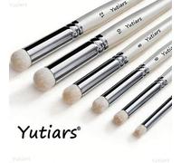 Shein Set de 6 mini pinceles secos, 6 pinceles secos y mini pinceles de pintura, set de pinceles secos de alta calidad con cabezal redondo, adecuado para pi