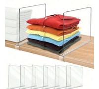 Shein Set de 6 piezas/4 piezas/1 pieza Divisores de estantes de armario transparentes de acrílico, organizador para armarios, cajones, armarios, escritorios