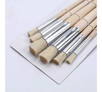 Shein Set de 6 pinceles de plantilla, con cerdas y mango de madera, perfectos para manualidades DIY, acuarela, pintura al óleo y acrílica, útiles escolares