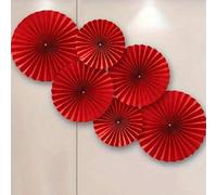 Shein Set de 6 unidades, Abanicos de papel rondos, Decoración festiva para el Día de San Valentín, cumpleaños, graduación, Año Nuevo Chino, decoración de re