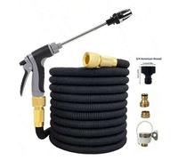 Shein Set de 7 piezas Manguera de lavado de coches telescópica de alta presión con pistola rociadora ajustable, juego de manguera de jardín, universal para