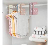 Shein Set de 8 divisores de armario de bebé de madera, diseño de patrón colorido de doble cara, adecuado para niños de 24+ meses, tema del Día del Niño