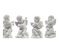 Shein Set de 8 piezas de estatuas de ángeles en miniatura, figuras de resina y columnas romanas en miniatura, decoración de ángeles musicales escultóricos l