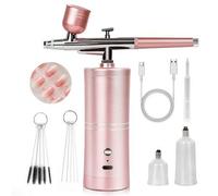 Shein Set de aerógrafo superestable SAVILAND: Aerógrafo de precisión de 25 PSI para uñas, pistola recargable con modo dual, boquilla de 0,3 mm, pistola port