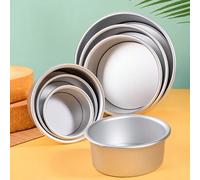 Shein Set de moldes para pastel y mousse de aluminio anodizado de 4/6/8/10 pulgadas con fondo removible para hornear en el hogar