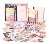 Shein Set de regalo Bullet Journal de 122 piezas, cuaderno A6 rosa, material de papel, pegatinas, cinta washi, estilo minimalista lindo INS, regalo perfecto