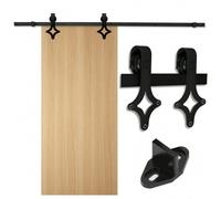 Shein Sistema de puerta corredera Sistema de puerta corredera Kit de herraje para puerta corredera de madera-Diamante-200cm