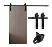 Shein Sistema de puertas correderas Sistema de puertas correderas Kit de herrajes para puertas correderas de madera-Rayas-152cm