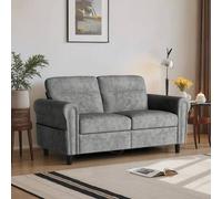 Shein Sofá 2 Plazas, cómodo con bolsillos laterales, cojines extraíbles y tachuelas, tela de terciopelo, estilo moderno clásico, para salón y habitación de