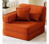 Shein Sofá Boneless, convertible 5 en 1, sofá cama modular de 1 a 2 plazas fabricado en pana con espacio de almacenamiento y 2 cojines, cama futón para saló